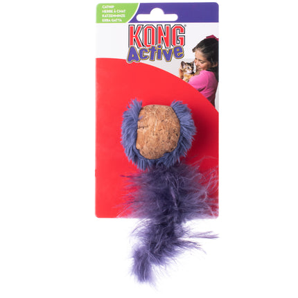 KONG Cat Active Cork Ball - cork ball for cats, with a feather tail, infused with catnip