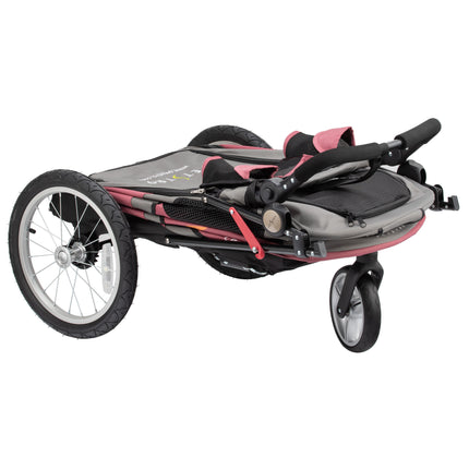 Show Tech Petstro 3 - Wheel Buggy Grey/Pink - stroller for dogs, cats, for walks