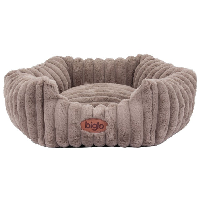 Biglo Cobe Hexagon Mokka - elegant and soft bed for dogs and cats, coffee color