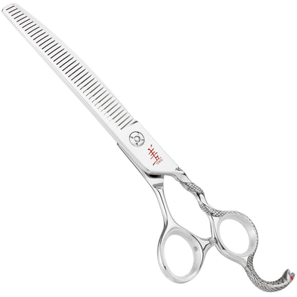 Yento Cobra Series Curved - professional single-sided thinning shears with decorative handle, 40 teeth, curved