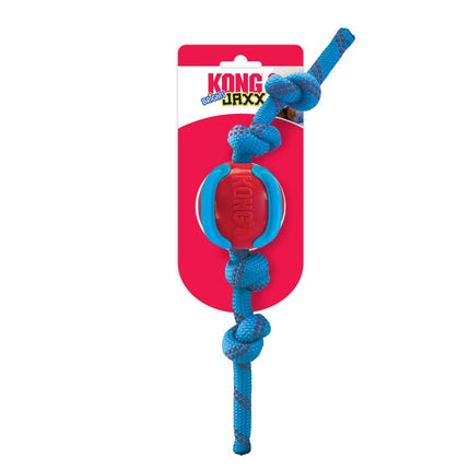 Kong Jaxx Brights Ball with Rope - dog ball with knots for fetching and tugging