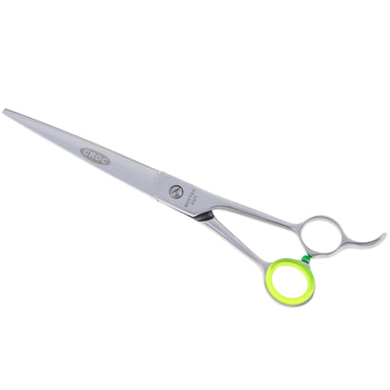 Geib Crocodile Straight Scissors - professional straight grooming scissors with thin blades and micro-serration, Japanese steel