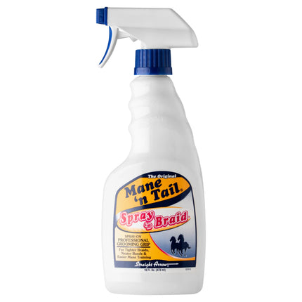 Mane'n Tail Spray & Braid - a product that facilitates braiding hair, manes, and tails for horses and dogs