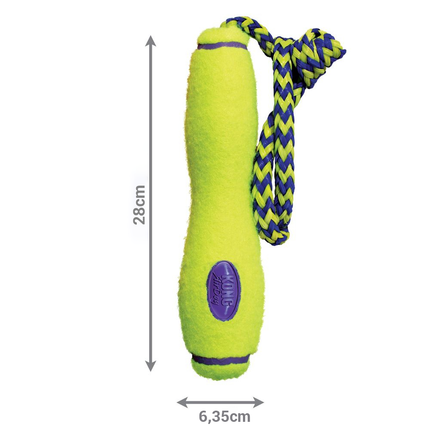 KONG AirDog Fetch Stick with Rope - tennis, floating fetch toy for dogs, with throwing rope