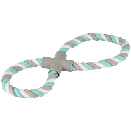 Flamingo Cotton Jim Pull Rope Toy - Eight-Shaped Tug Toy - Mint Green