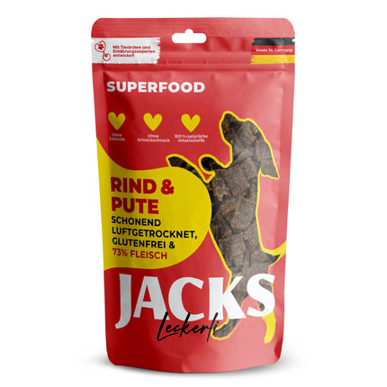 Jacks Treats Superfood Beef & Turkey - dog snacks, 73% beef and turkey meat