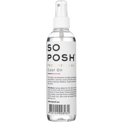 So Posh Coat Oil - lightweight oil for grooming long-haired dogs and poodles, making it easier to detangle fur