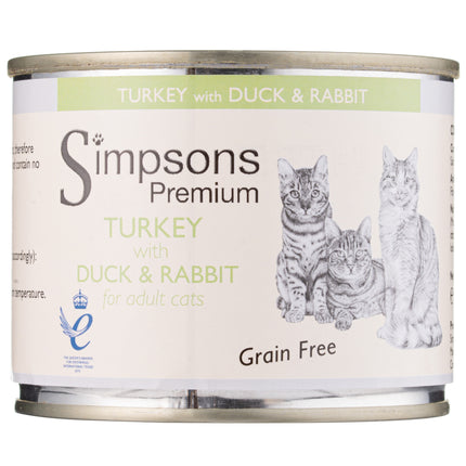 Simpsons Premium Cat Turkey, Duck & Rabbit - grain-free wet food for cats, turkey, duck, and rabbit