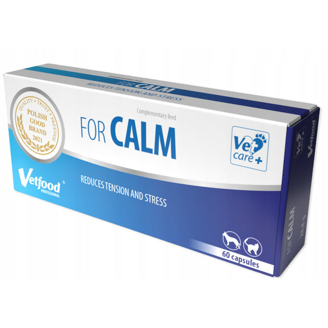 Vetfood For Calm 60 caps - stress relief, calming supplement for dogs and cats