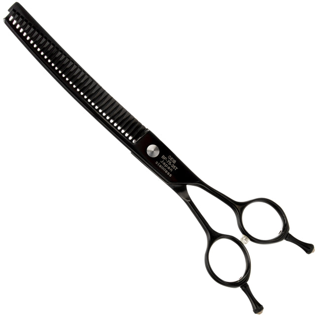 Geib Black Pearl 7.5 Curved Chunker - 7.5 curved thinning shears made of cobalt steel, 35 teeth