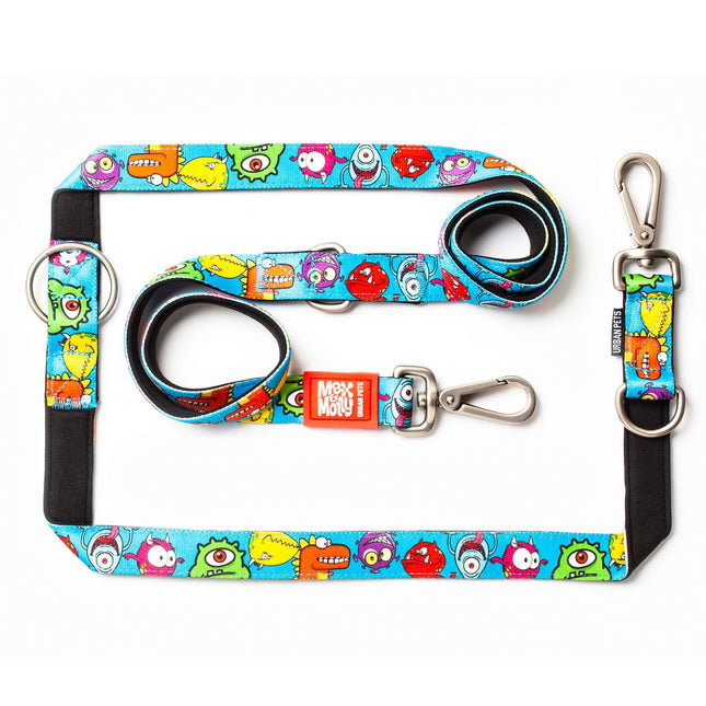 Max & Molly Multi-Leash Little Monsters - adjustable leash for dogs, interesting pattern, 200cm