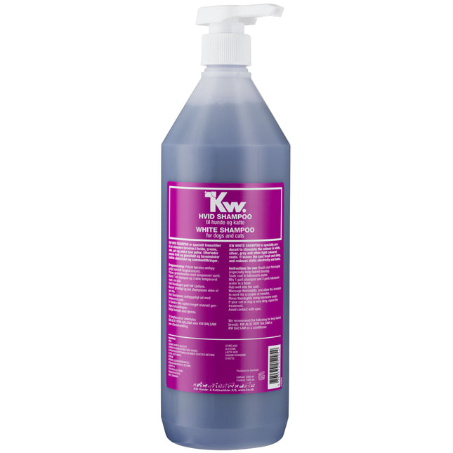 KW White Shampoo - shampoo for white, light, and silver fur of dogs and cats, concentrate 1:3