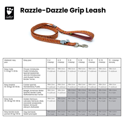 Hurtta Razzle - Dazzle Gripp Leash Beetroot - dog leash with a soft grip