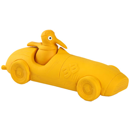 Kiwi Walker Racing Cigar - squeaky toy for dogs, yellow race car