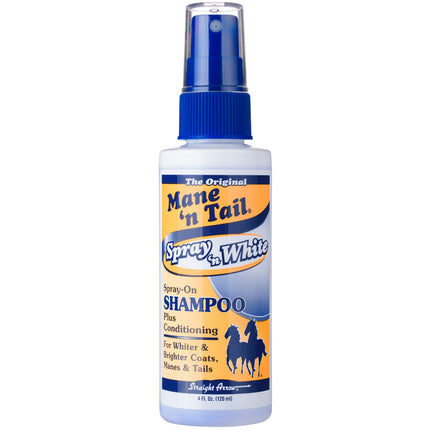 Mane'n Tail Spray'n White Shampoo - shampoo with conditioner for white, gray, and golden horse coats, in spray form