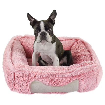 Biglo Fluffy Bone Pink - soft, fluffy, and relaxing dog bed, powder pink