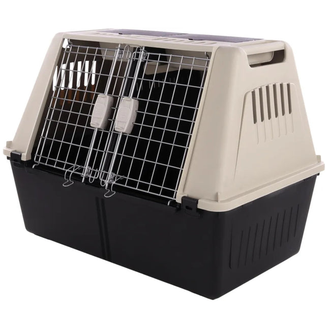 Flamingo Tripper Grey L - transporter for two dogs, divided