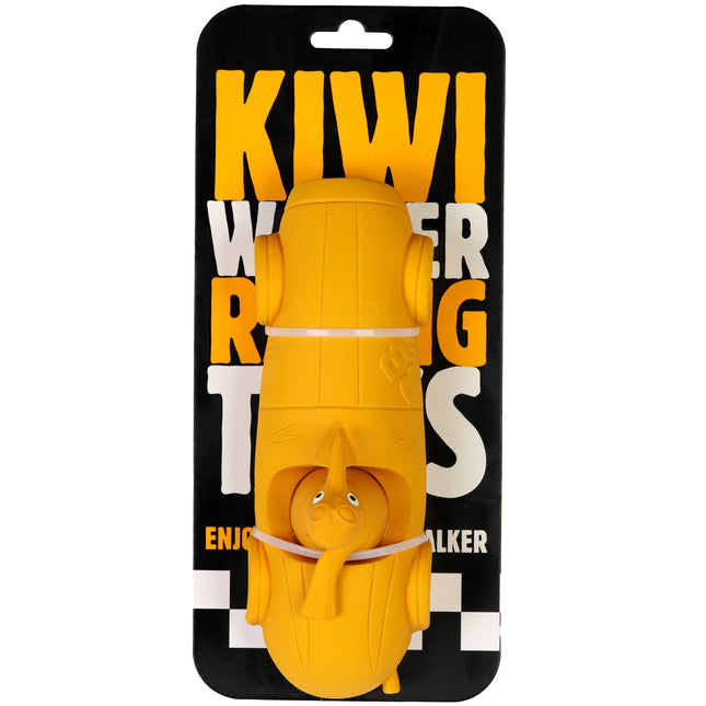 Kiwi Walker Racing Cigar - squeaky toy for dogs, yellow race car