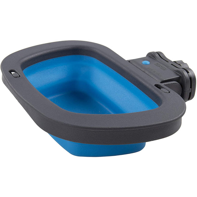 Dexas Collapsible Kennel Bowl Large - collapsible, silicone crate bowl - blue