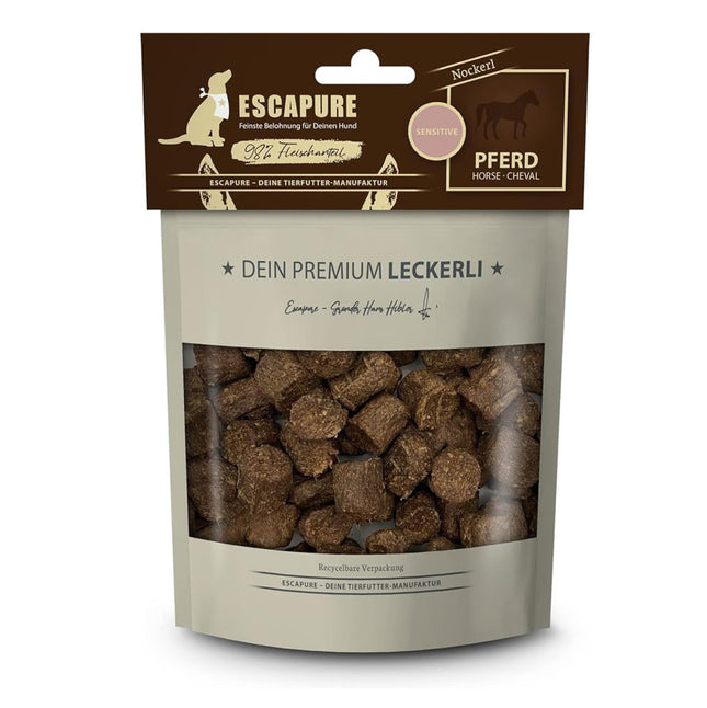 Escapure Premium Nockerl Horse - natural treats for sensitive dogs, shaped like dumplings, horse meat