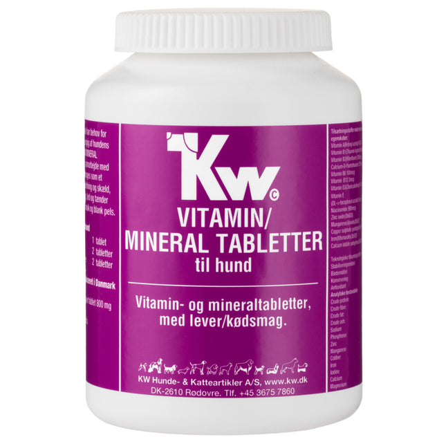 KW Vitamin / Mineral Tablets 250 tablets - vitamin and mineral set for dogs, liver flavor