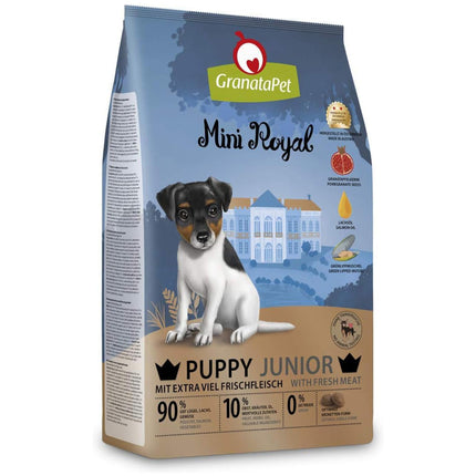 GranataPet Mini Royal Junior/Puppy - grain-free dry food for small breed puppies, 70% poultry with salmon and 20% vegetables