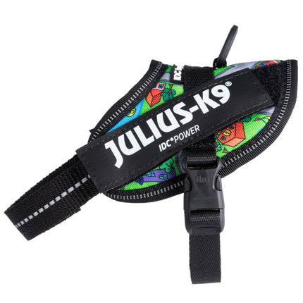 Julius - K9 IDC Powerharness Daycare - dog harness with reflective elements, colorful town pattern