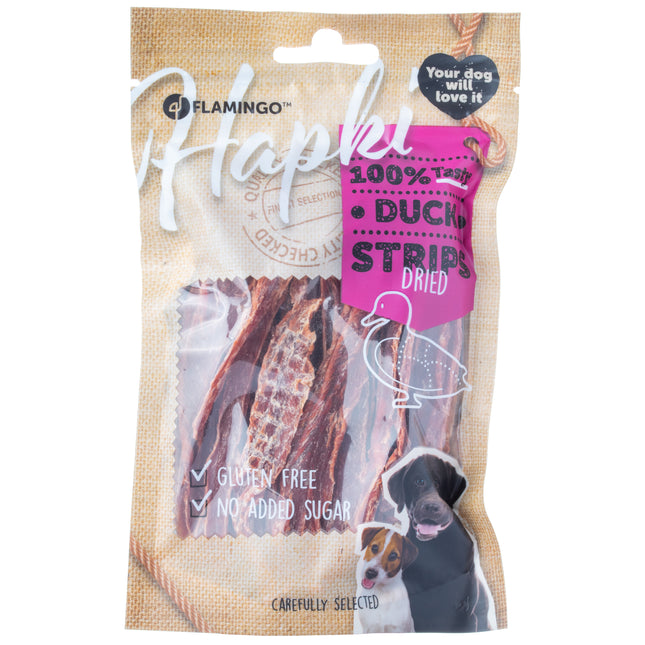 Flamingo Snack Duck Jerky - dog treats, dried duck strips