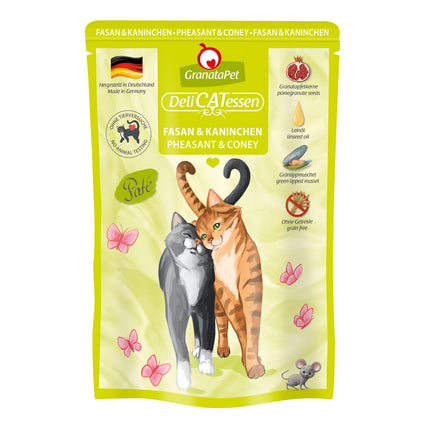 GranataPet DeliCatessen Pheasant & Coney - grain-free wet food with pheasant and rabbit, pouches for cats