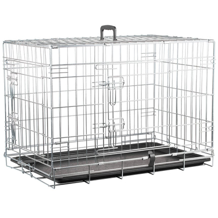 Flamingo Keo - metal dog crate, M: