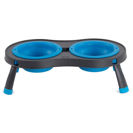 Dexas Double Elevated Feeder Large - elevated dog bowls on a stand, collapsible, large