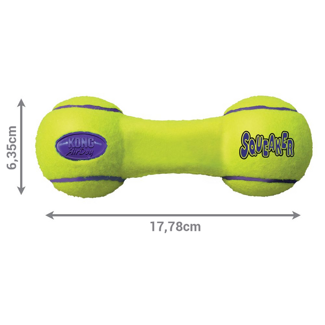 KONG AirDog Squeaker Dumbbell - squeaky toy for dogs, shaped like a dumbbell, floats