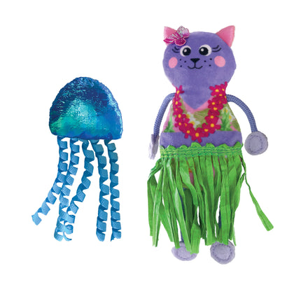 KONG Tropics Hula - crinkly cat toy with catnip, 2-in-1 cat and jellyfish