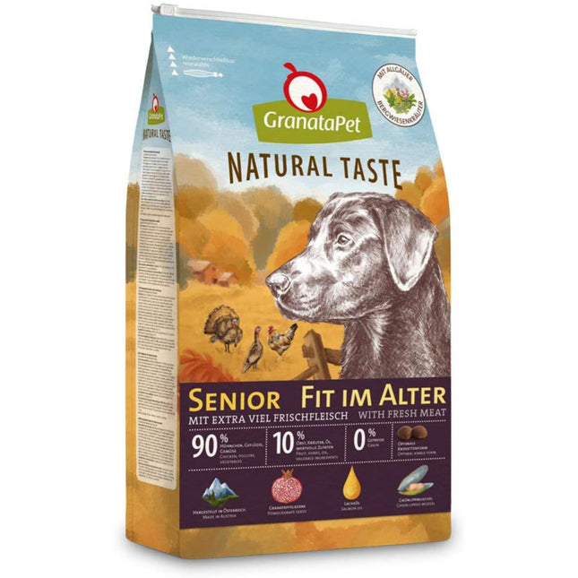 GranataPet Natural Taste Senior - grain-free food for senior dogs, with reduced fat content