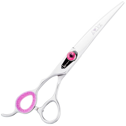 Kenchii Love Lefty Curved Scissors - professional left-handed grooming scissors with an ergonomic handle, curved