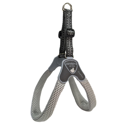 Coralpina Cinquetorri Harness Light Grey - lightweight mesh harness for small and medium dogs