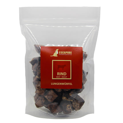 Escapure Beef Lung Cubes - natural dog treats, smoked beef lungs