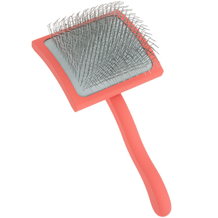 Chris Christensen Big G Slicker Brush - long pin poodle brush, coral