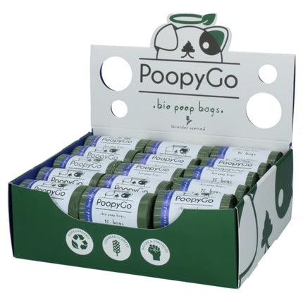 Holland PoopyGo Bio Poop Bags Box Roll - Biodegradable Lavender Dog Waste Bags