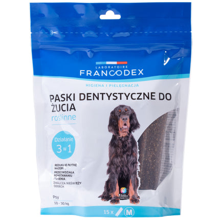 Francodex Dental Chews 15 pcs - dental treats for medium-sized dogs, removing tartar and bad breath.