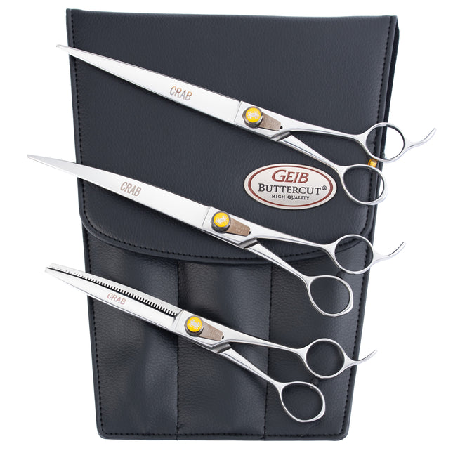 Geib Crab Scissors Set Level 2 - set of professional scissors and thinning shears made from Japanese stainless steel, 3 pieces