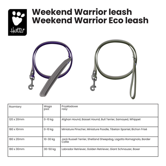 Hurtta Weekend Warrior Leash Currant - leash with a waterproof neoprene handle