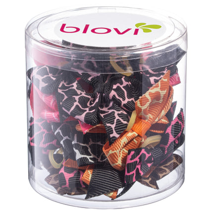 Blovi Bows Wild 25 pcs - colorful leopard print bows for dogs, on elastic bands