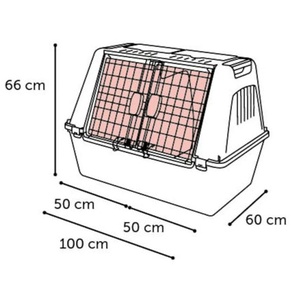 Flamingo Tripper Grey XL - transporter for two dogs, divided