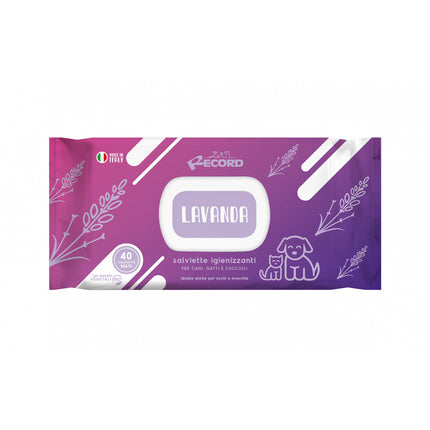 Lavender Wipes 40 pcs - universal wipes for cleaning the fur, eyes, and ears of dogs and cats, with lavender