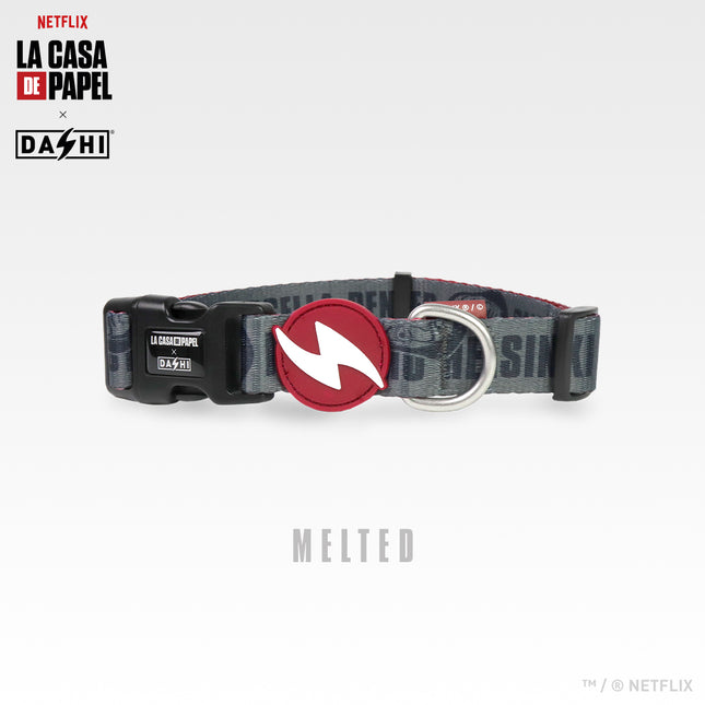 Dashi La Casa De Papel Melted Cat Collar - cat collar with a Money Heist theme, graphite color