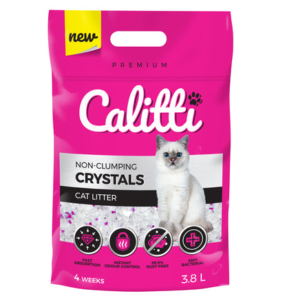 Calitti Crystals Cat Litter - super absorbent, antibacterial, silicone cat litter, unscented