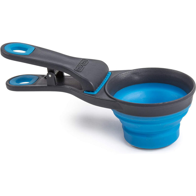 Dexas Collapsible KlipScoop 3-in-1 Medium - collapsible food scoop with a bag-closing clip, medium size