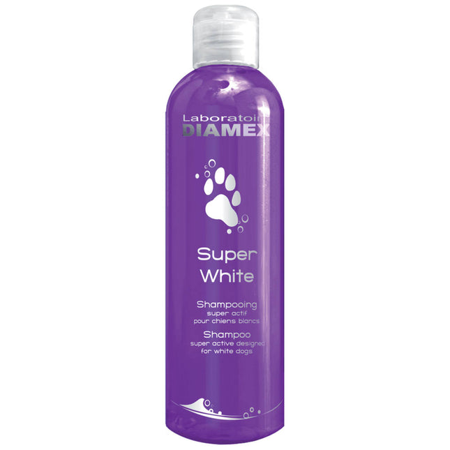 Diamex Super White Shampoo - shampoo for white, light, and silver fur, with almond oil and glycerin, concentrate 1:13