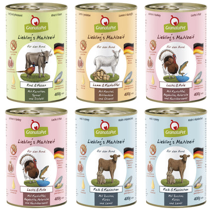 GranataPet Dog Food Set - Grain-Free Wet Dog Food, Mix of 4 Flavors